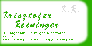 krisztofer reininger business card